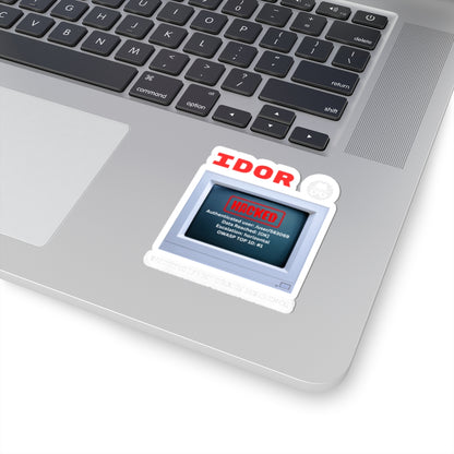 IDOR Hacked Computer Kiss-Cut Sticker — Cybersecurity Vulnerability Decal